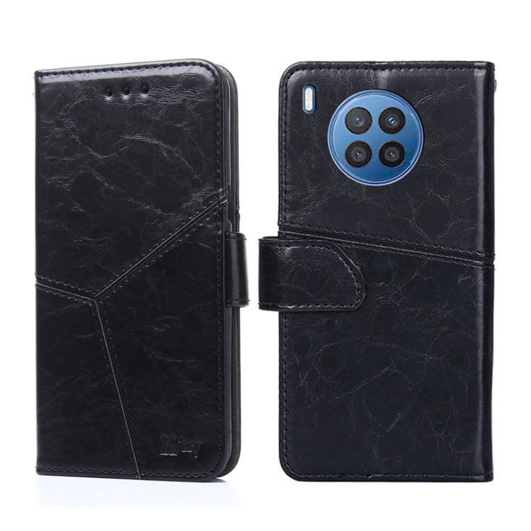 For Huawei nova 8i Geometric Stitching Horizontal Flip Leather Phone Case