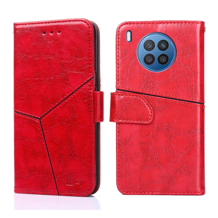 For Huawei nova 8i Geometric Stitching Horizontal Flip Leather Phone Case