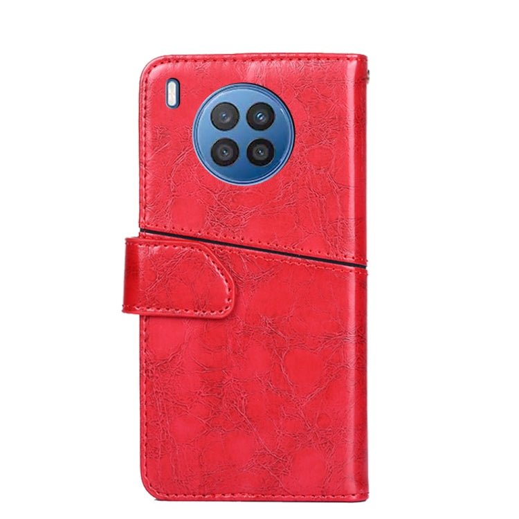 For Huawei nova 8i Geometric Stitching Horizontal Flip Leather Phone Case