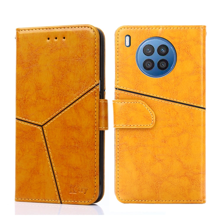 For Huawei nova 8i Geometric Stitching Horizontal Flip Leather Phone Case