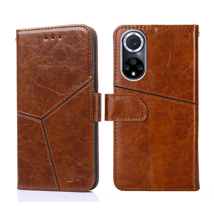 For Huawei nova 9 Geometric Stitching Horizontal Flip Leather Phone Case