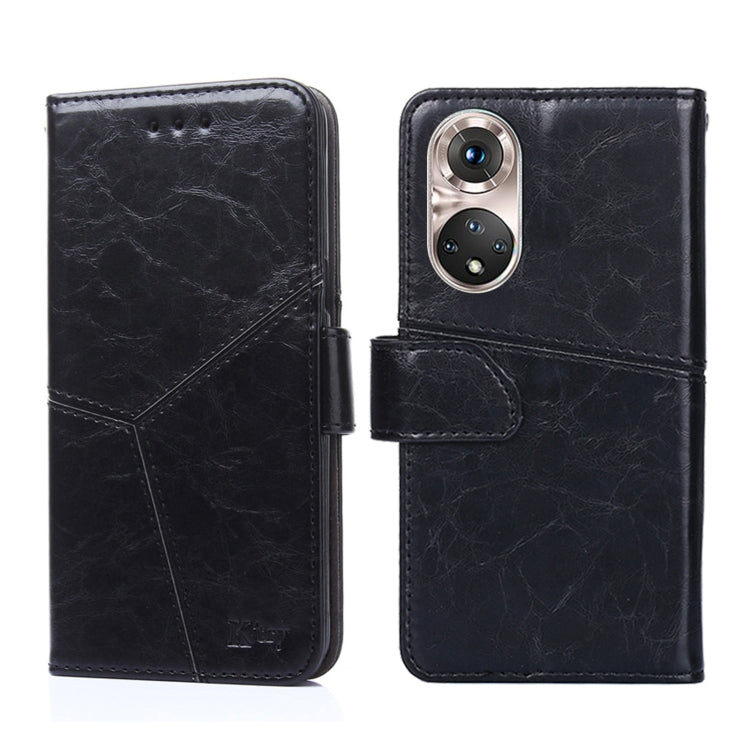 For Honor 50 Pro Geometric Stitching Horizontal Flip Leather Phone Case