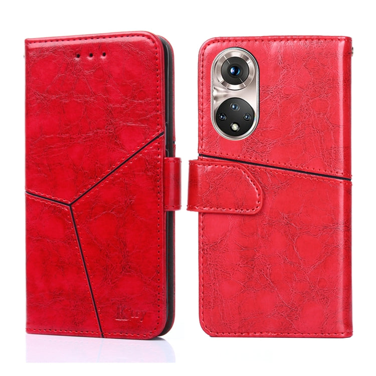For Honor 50 Pro Geometric Stitching Horizontal Flip Leather Phone Case