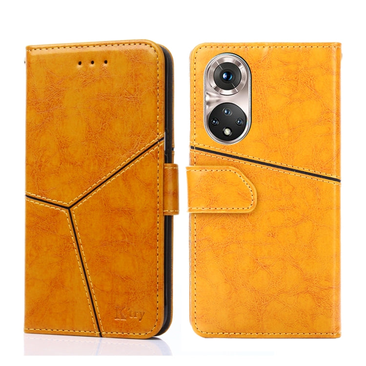 For Honor 50 Pro Geometric Stitching Horizontal Flip Leather Phone Case