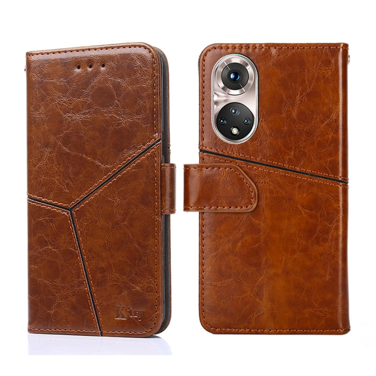 For Honor 50 Pro Geometric Stitching Horizontal Flip Leather Phone Case