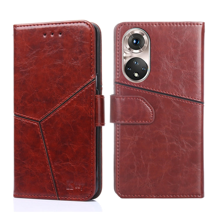 For Honor 50 Pro Geometric Stitching Horizontal Flip Leather Phone Case