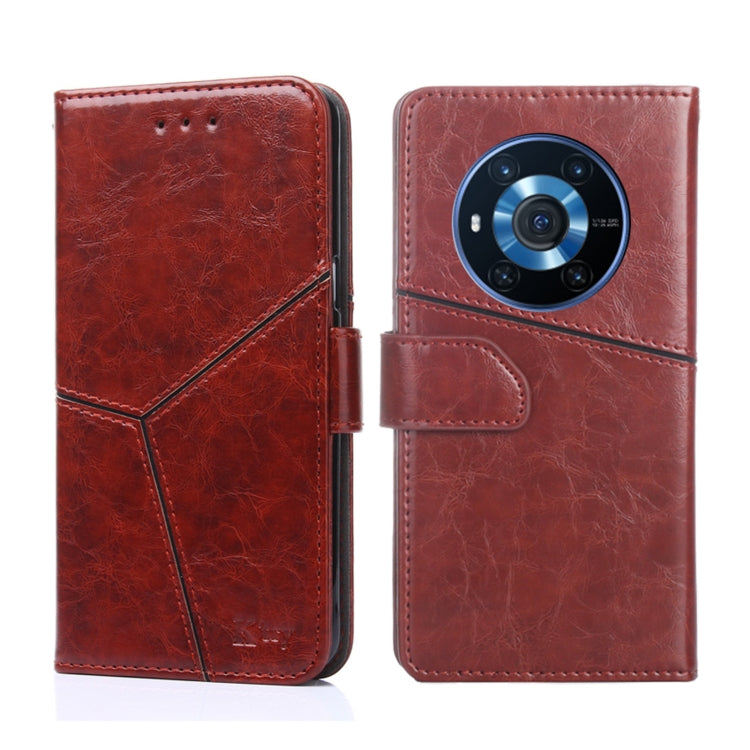 For Honor Magic3 Geometric Stitching Horizontal Flip Leather Phone Case