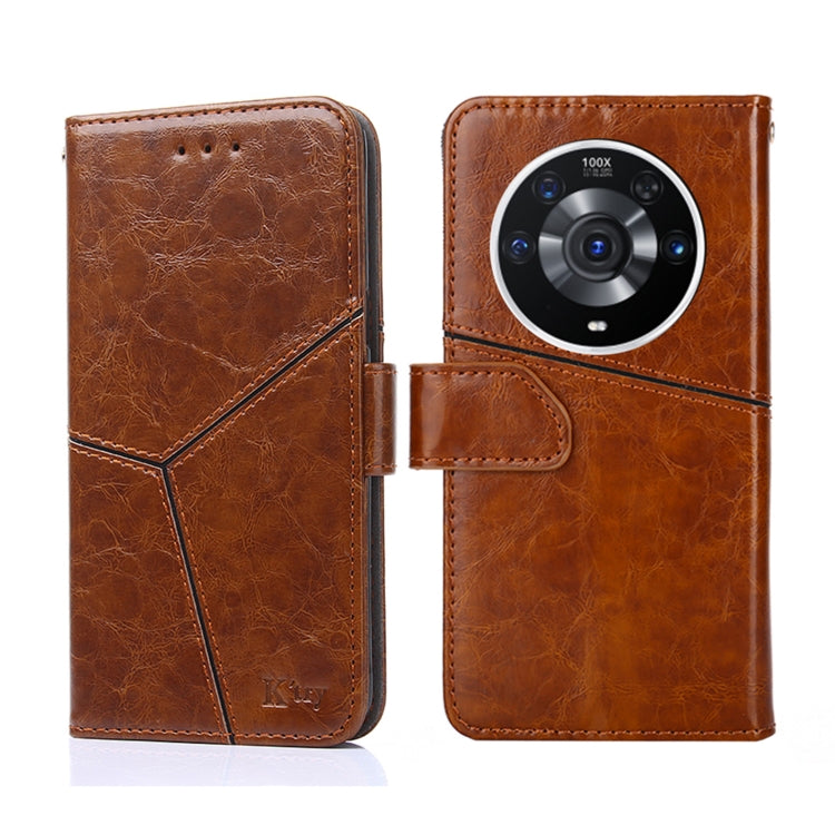 For Honor Magic3 Pro Geometric Stitching Horizontal Flip Leather Phone Case