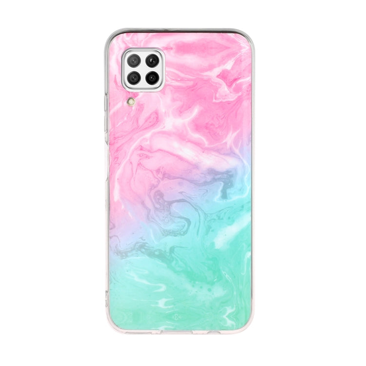 For Huawei P40 lite Marble Pattern Soft TPU Protective Case