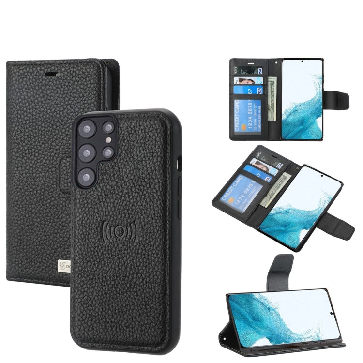 For Samsung Galaxy S22 5G Litchi Texture Magnetic Detachable Wallet Leather Phone Case