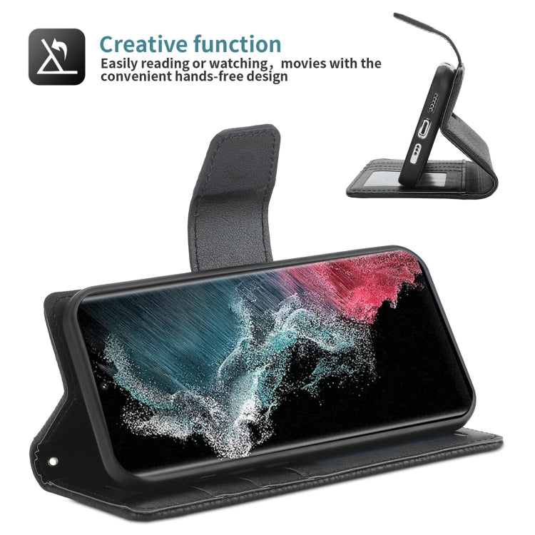 For Samsung Galaxy S22 5G Litchi Texture Magnetic Detachable Wallet Leather Phone Case