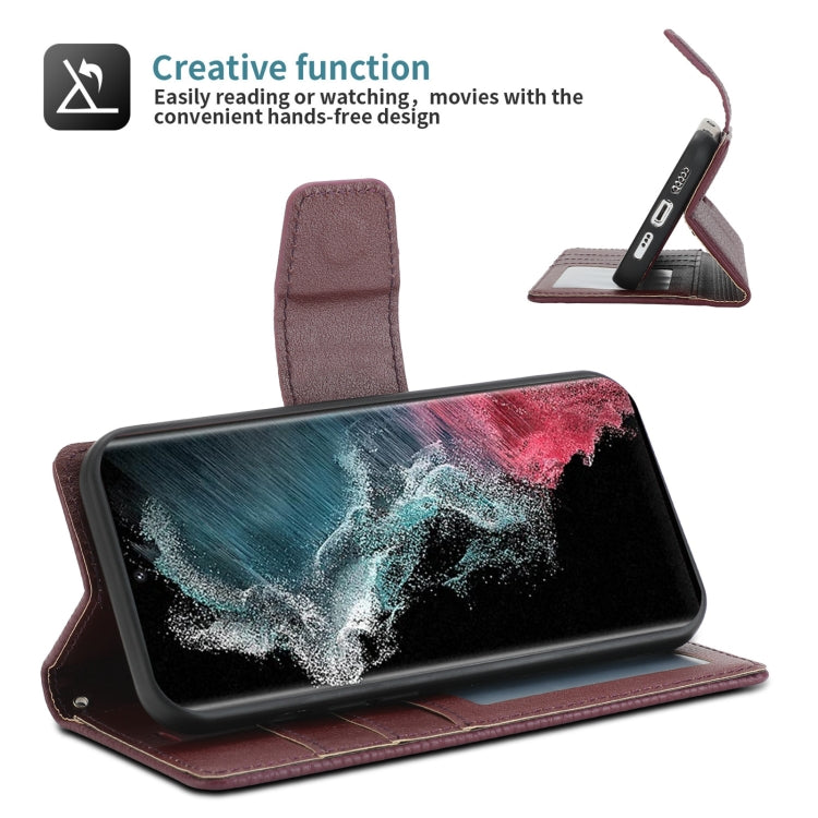 For Samsung Galaxy S22 5G Litchi Texture Magnetic Detachable Wallet Leather Phone Case
