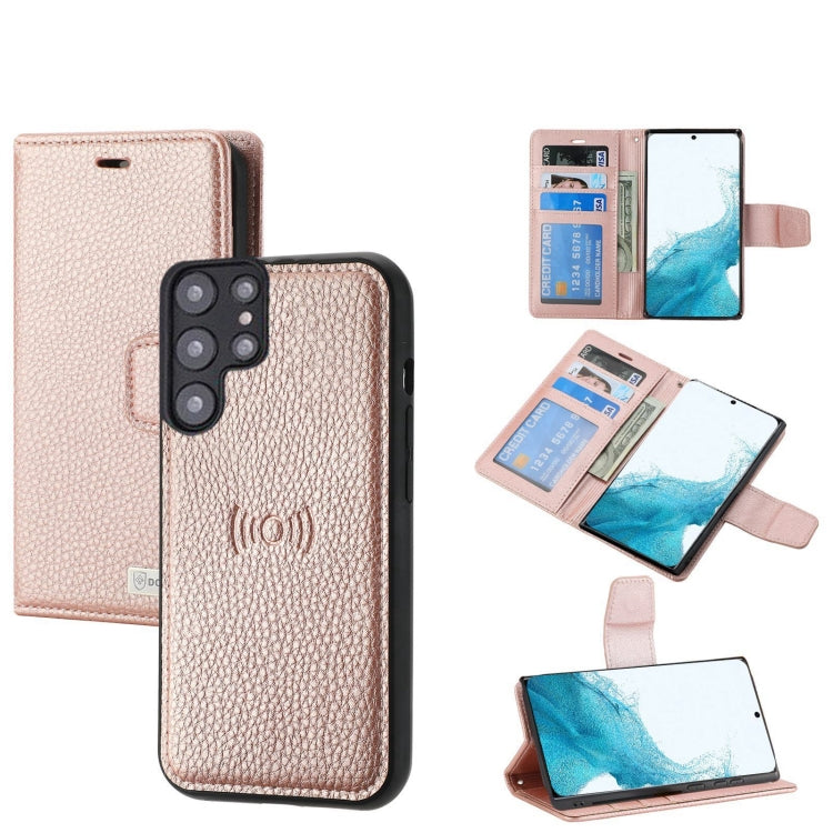 For Samsung Galaxy S22+ 5G Litchi Texture Magnetic Detachable Wallet Leather Phone Case