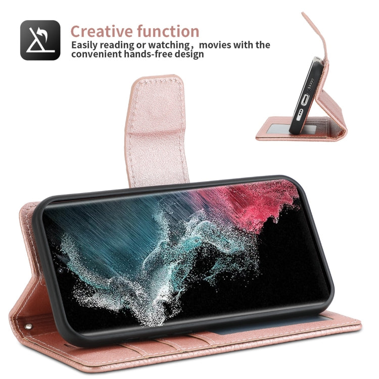 For Samsung Galaxy S22+ 5G Litchi Texture Magnetic Detachable Wallet Leather Phone Case
