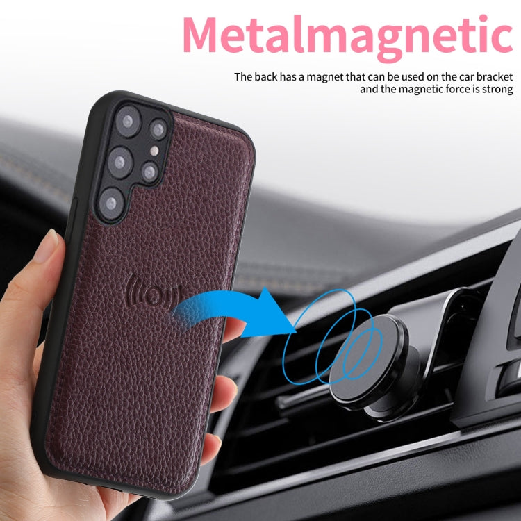 For Samsung Galaxy S22+ 5G Litchi Texture Magnetic Detachable Wallet Leather Phone Case