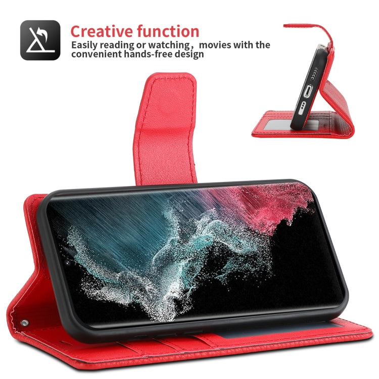 For Samsung Galaxy S22 Ultra 5G Litchi Texture Magnetic Detachable Wallet Leather Phone Case