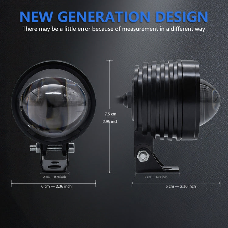 3 inch mini Fisheye Yellow and White Two-color Spotlight