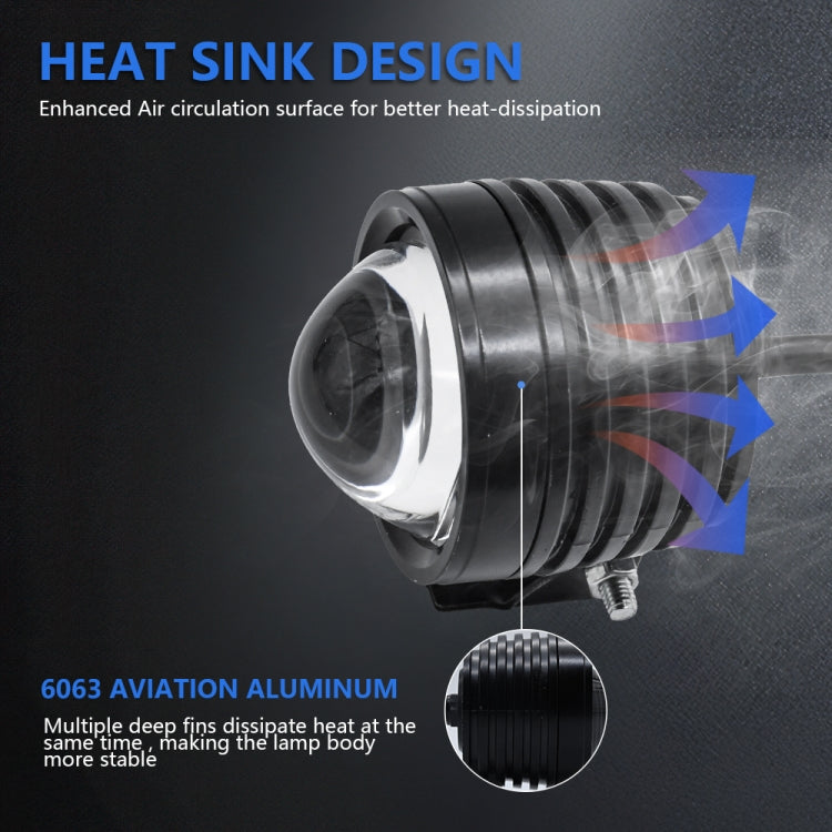 3 inch mini Fisheye Yellow and White Two-color Spotlight