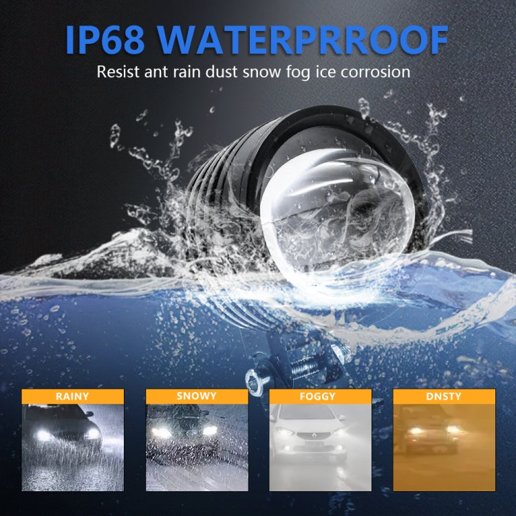 3 inch mini Fisheye Yellow and White Two-color Spotlight