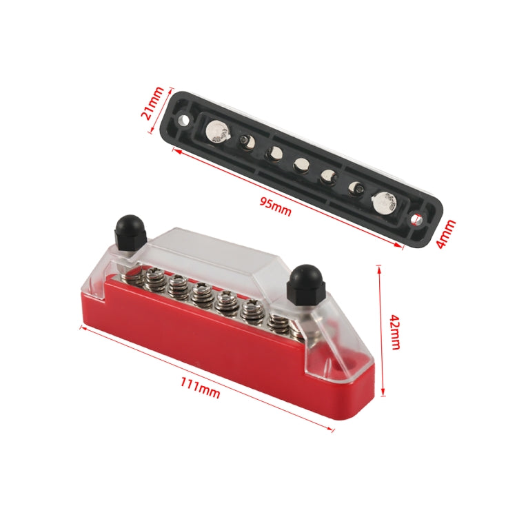 A7460 1 Pair Power Distribution Block 4 x M6 Terminal Studs Positive & Negative with 4 Fixing Screws