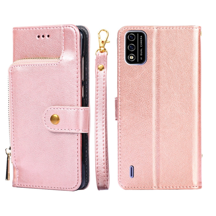 For Itel A48 Zipper Bag Leather Phone Case