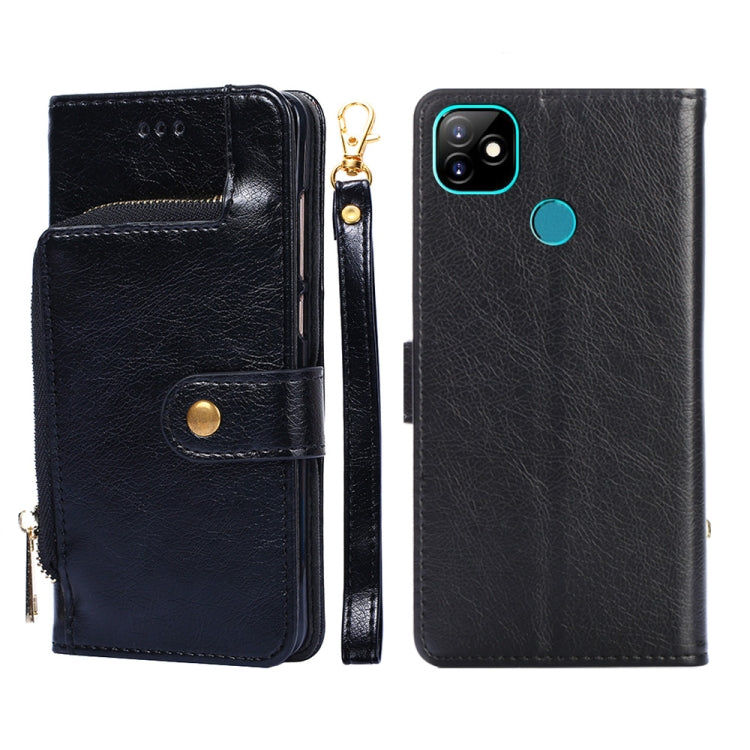 For Itel Vision 1 Zipper Bag Leather Phone Case