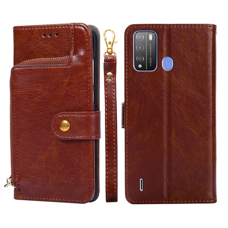 For Itel Vision 1 Pro Zipper Bag Leather Phone Case