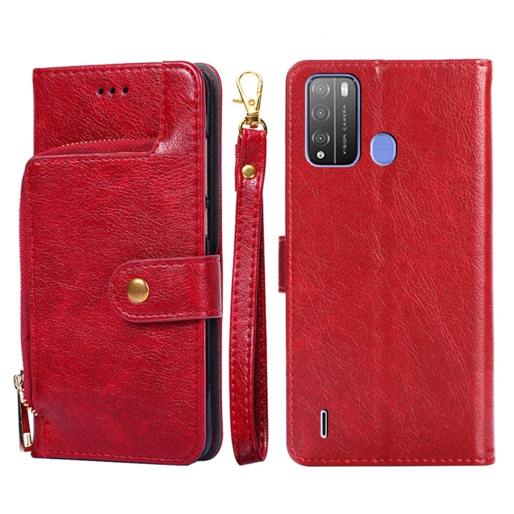 For Itel Vision 1 Pro Zipper Bag Leather Phone Case
