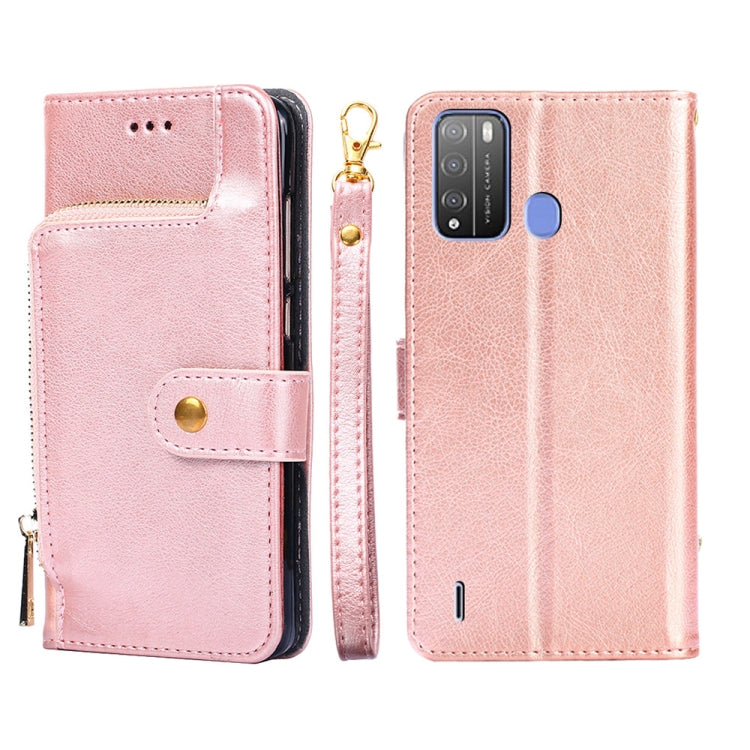 For Itel Vision 1 Pro Zipper Bag Leather Phone Case