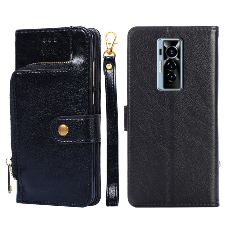 For Tecno Phantom X Zipper Bag Leather Phone Case