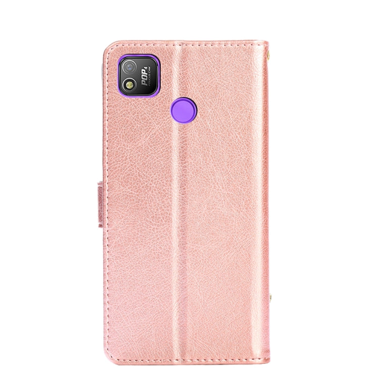 For Tecno Pop 4 Zipper Bag Leather Phone Case