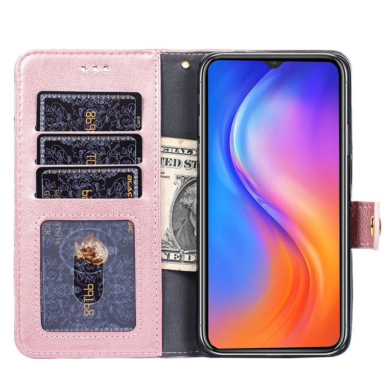 For Tecno Pop 4 Zipper Bag Leather Phone Case