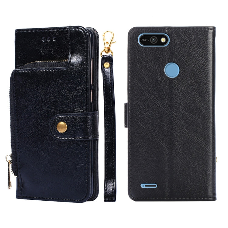 For Tecno Pop 2/Pop 2 F/Pop 2 Pro/Pop 2 Power/Itel P13/B1F Zipper Bag Leather Phone Case