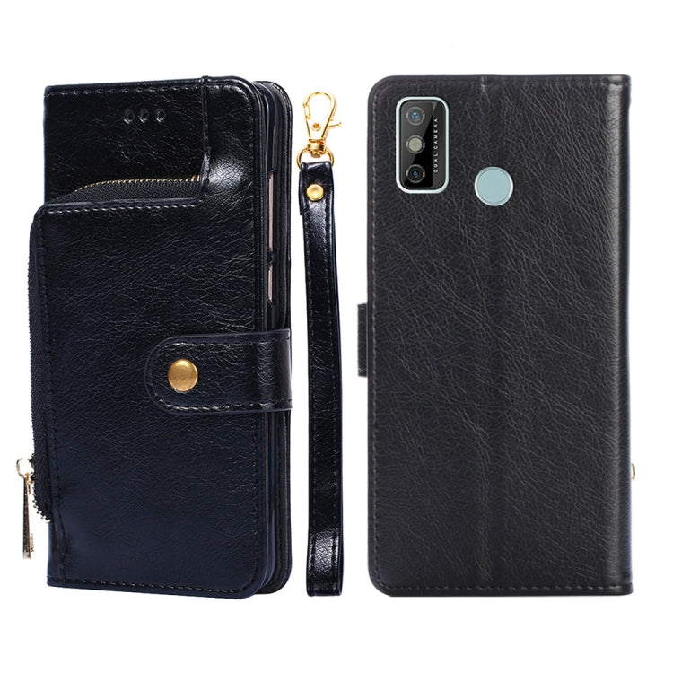 For Tecno Spark 6 GO Zipper Bag Leather Phone Case