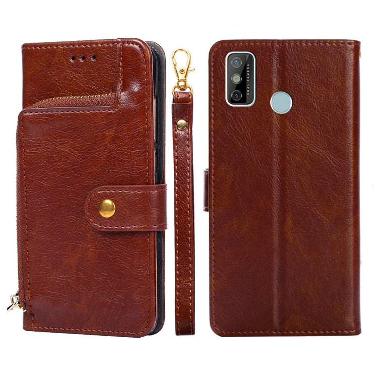 For Tecno Spark 6 GO Zipper Bag Leather Phone Case