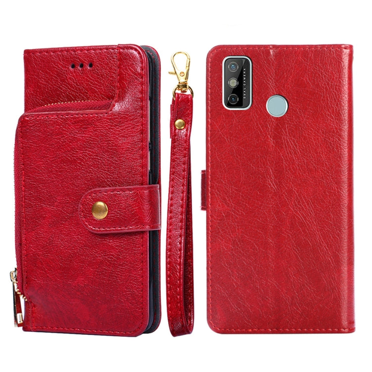 For Tecno Spark 6 GO Zipper Bag Leather Phone Case