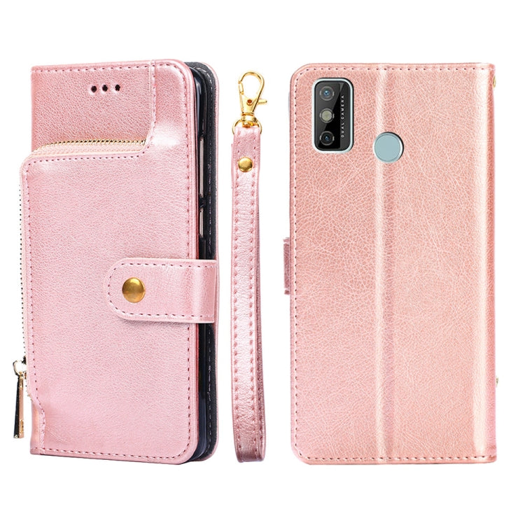 For Tecno Spark 6 GO Zipper Bag Leather Phone Case