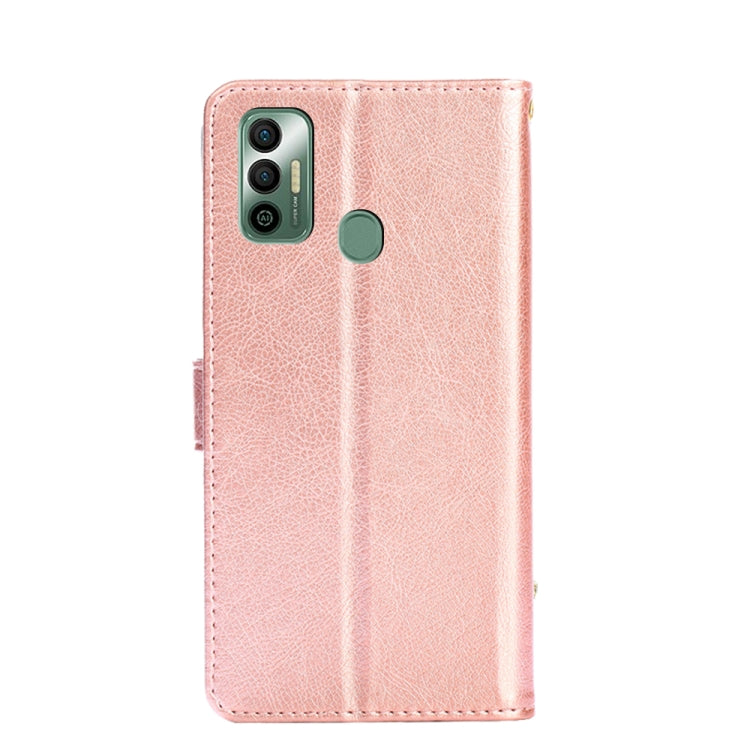 For Tecno Spark 7 Zipper Bag Leather Phone Case