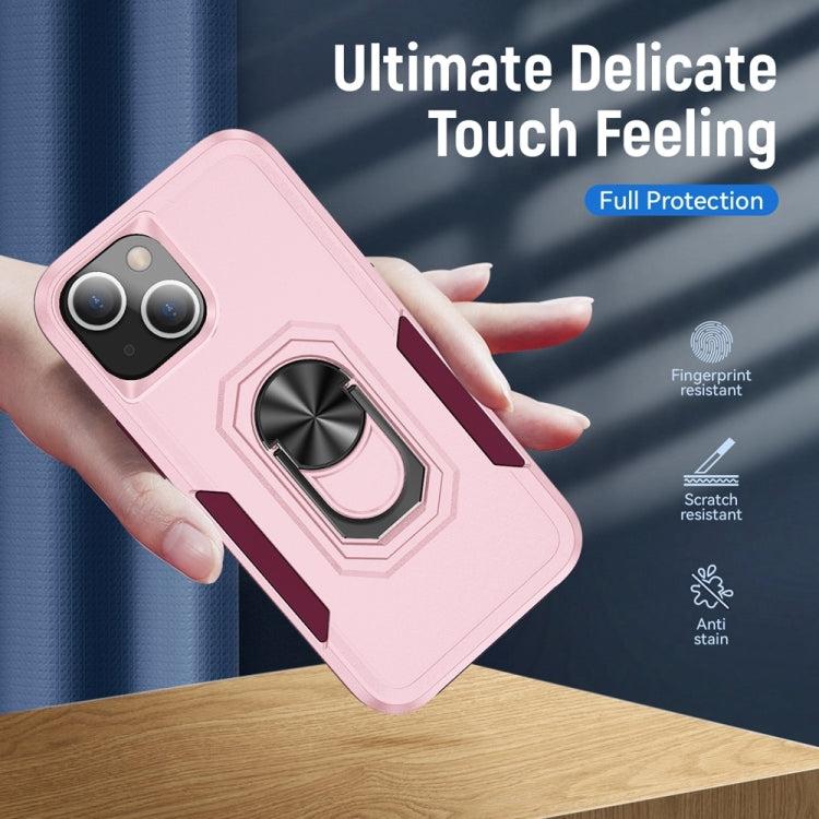 For iPhone 14 Plus Ring Kickstand Heavy Duty Shockproof Phone Case