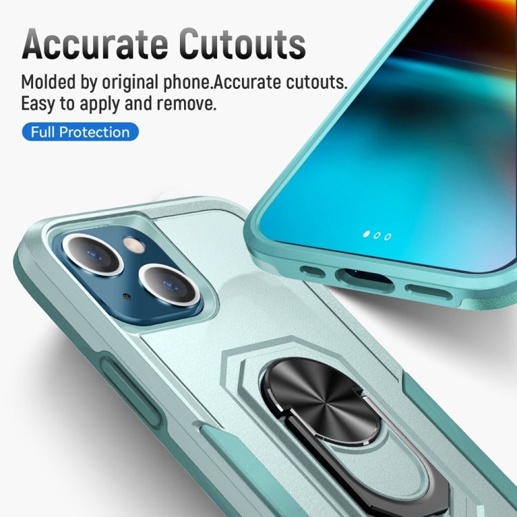 For iPhone 14 Plus Ring Kickstand Heavy Duty Shockproof Phone Case