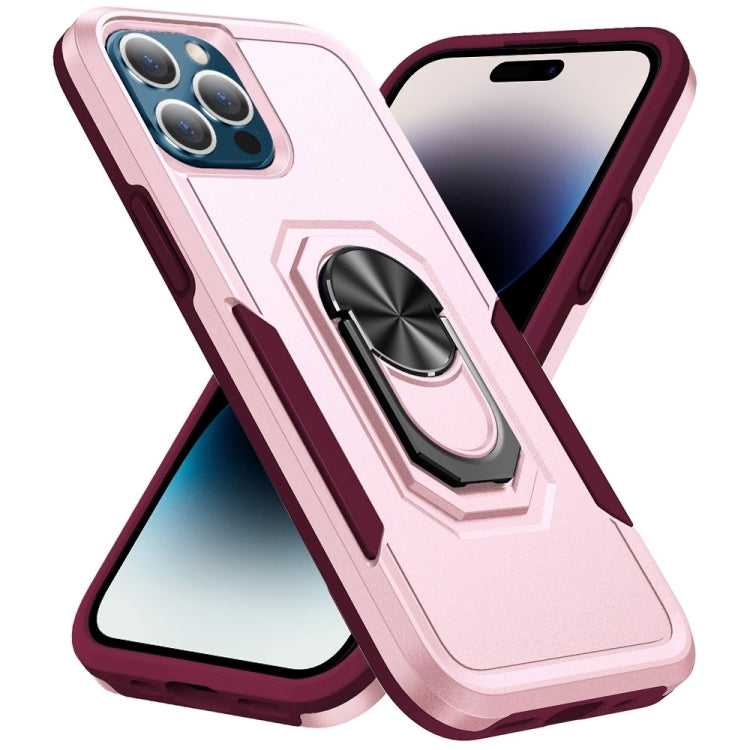 For iPhone 14 Pro Ring Kickstand Heavy Duty Shockproof Phone Case