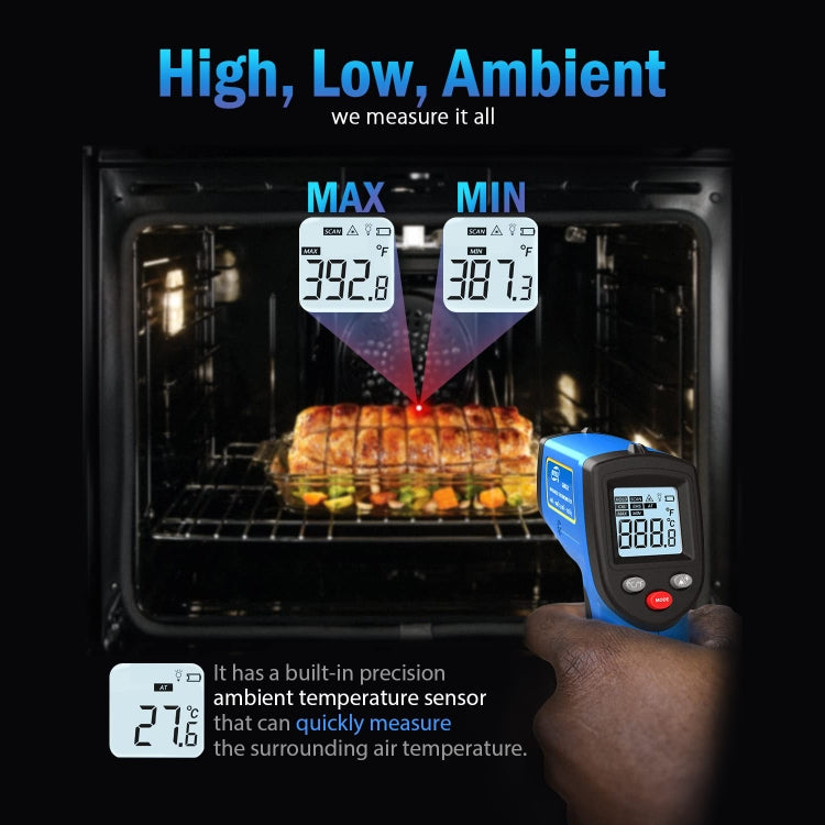 BENETECH GM321 Digital Non-Contact Infrared Thermometer, Battery Not Included