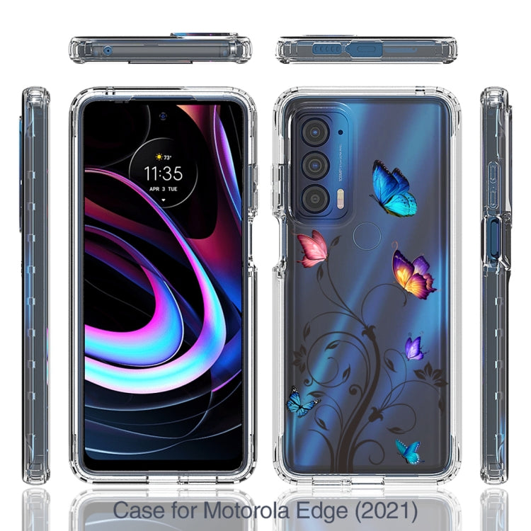 For Motorola Edge 2021 Transparent Painted Phone Case