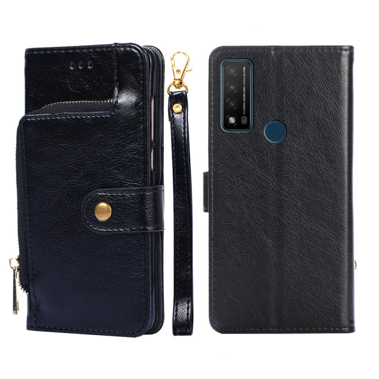For TCL 20 R 5G/TCL Bremen/TCL 20 AX 5G Zipper Bag Leather Phone Case