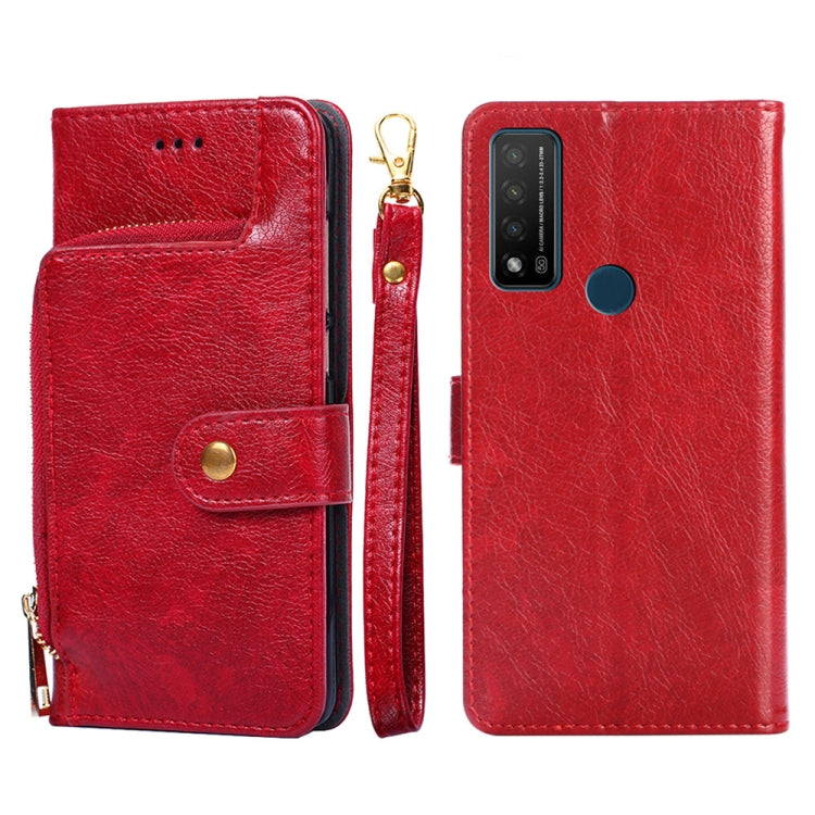 For TCL 20 R 5G/TCL Bremen/TCL 20 AX 5G Zipper Bag Leather Phone Case