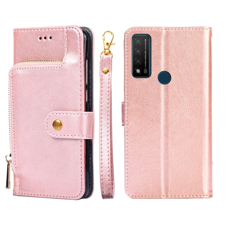 For TCL 20 R 5G/TCL Bremen/TCL 20 AX 5G Zipper Bag Leather Phone Case