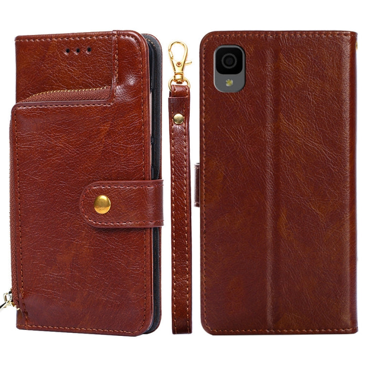 For TCL 30Z T602DL Zipper Bag Leather Phone Case