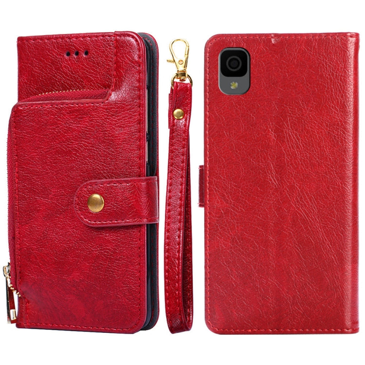 For TCL 30Z T602DL Zipper Bag Leather Phone Case