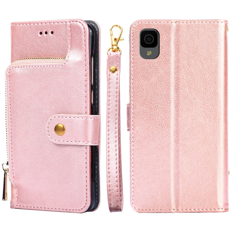 For TCL 30Z T602DL Zipper Bag Leather Phone Case