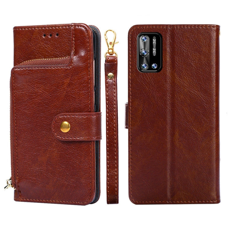 For DOOGEE N40 Pro Zipper Bag Leather Phone Case